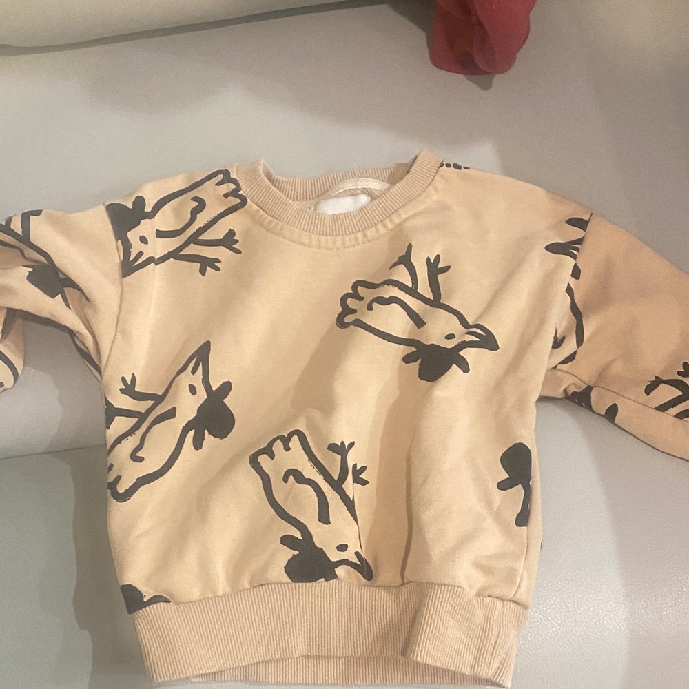 Bobo Choses Beige Bird Print Kids Sweatshirt